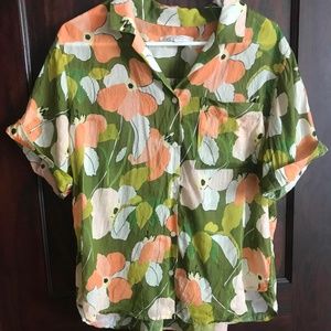 Trovata Birds of Paradise Margot Camp Shirt Size Large